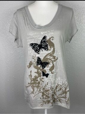 Women’s Gray Butterfly Graphic Tee